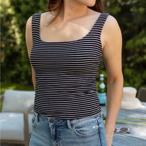 CJLA Striped Black and White Women's Top